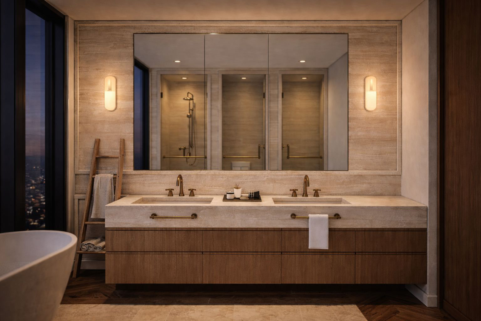 Torre A — Baño con doble lavabo